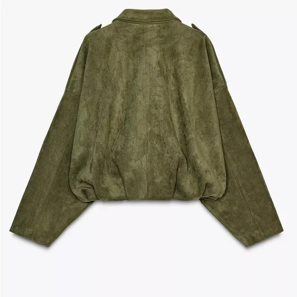 Zara Faux Suede Women's Bomber - Picture 4 of 6